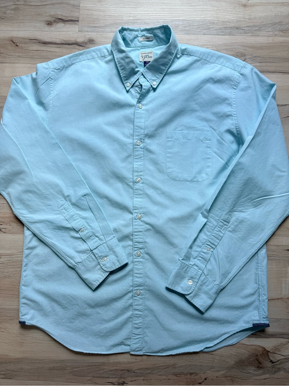 J.Crew Men’s XL Long Sleeve Shirt 100% Cotton Light Blue Casual